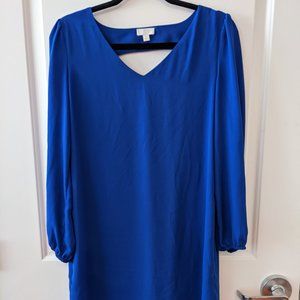 Cobalt blue flowy sleeve mini dress